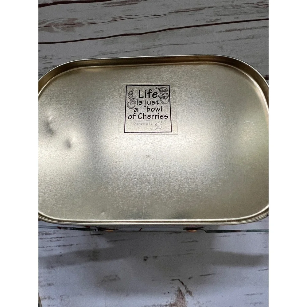 Department 56 Cherry Tin Set White Red Life Is Just A Bowl Of Cherries 3pc OS